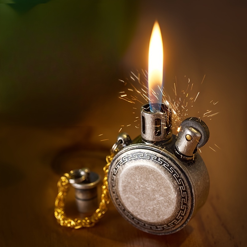 

Retro Style Grinding Wheel Kerosene Lighter, A Of Exquisite Craftsmanship And Nostalgia, A Gift For Friends (no Kerosene)