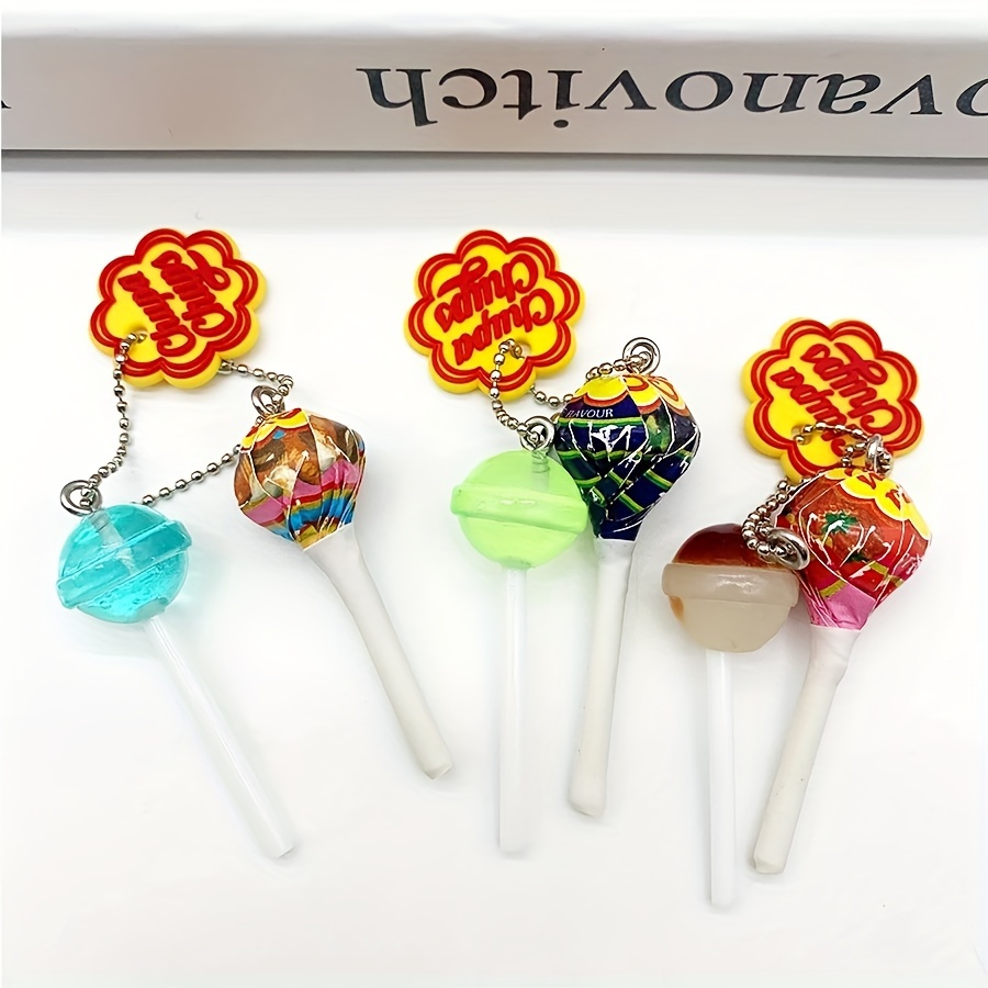 

1pc Valentine's Day Pvc Lollipop Keychain - Simulation Candy Pendant, Creative Small Gift, Decorative Ring Keyring, No Power Required