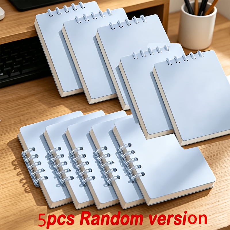 TEMU Lot de 5 carnets de poche A7 avec supérieur/latéral et reliure spirale amovible - Mini -notes adaptés pour , , , les agendas, - Livres portables