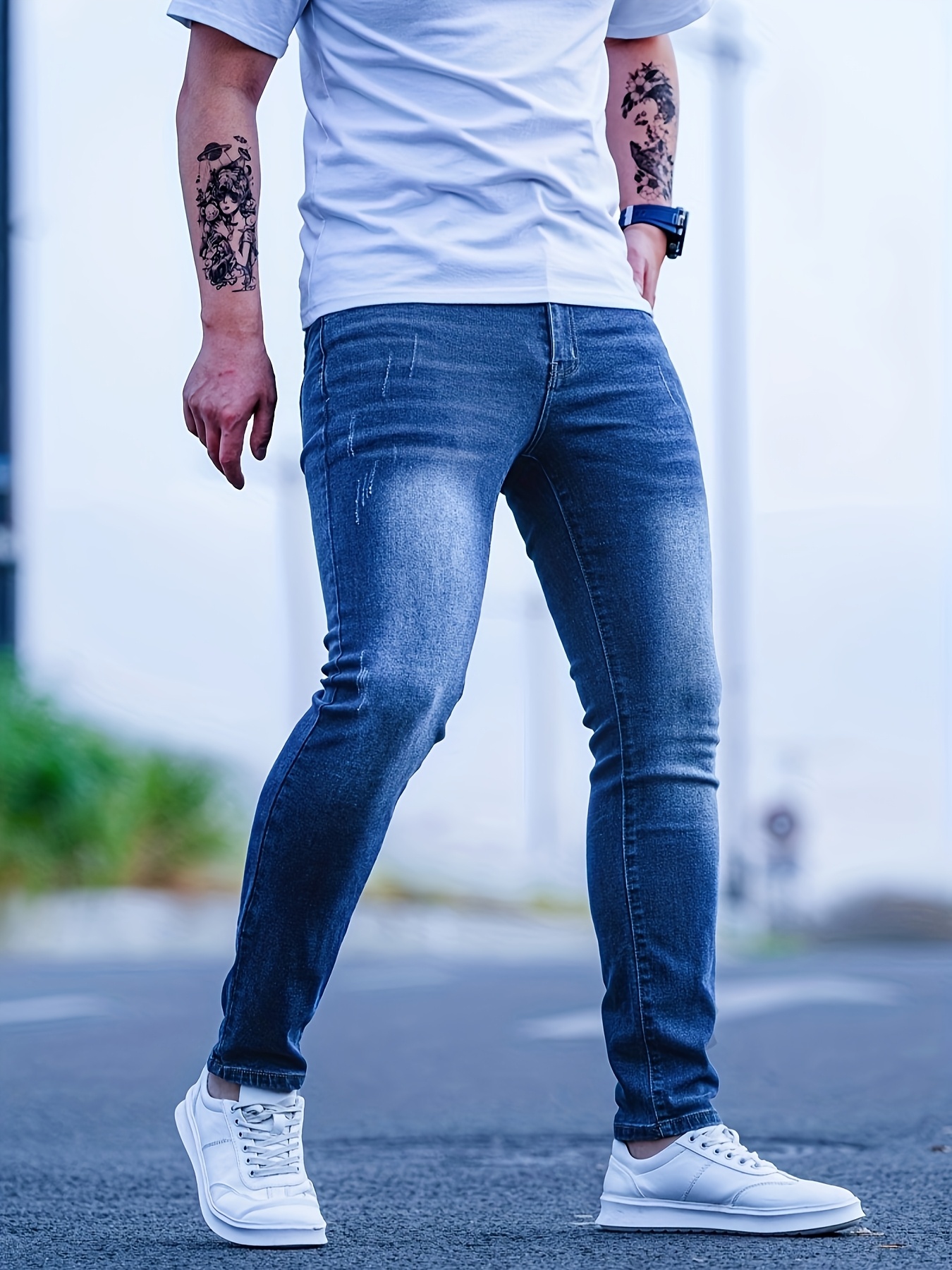 New Spring And Autumn Collection for Men, Featuring Slim-Fit Pants Made of Stretchy Denim, Perfect for Casual And Stylish Looks with Comfortable Elastic Fabric