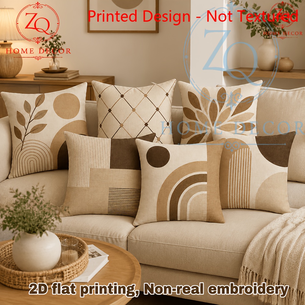 TEMU de almohada con diseño estampado - No texturizada, 6 piezas, impresión 2D, estilo -, , de cojín de lujo para sofá de , de respaldo para cabecero