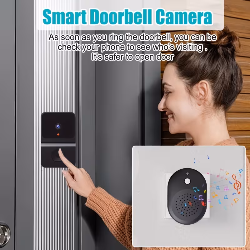1 in battery smart wifi doorbell security wireless intelligent visual video intercom doorbell 2 way audio usb rechargeable low power consumption support 2 4g wifi Product details 3