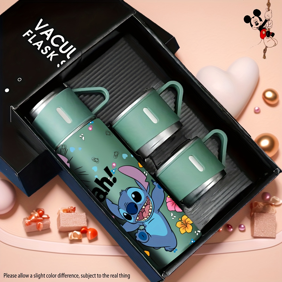 1pc Disney Stitch Gift Box Cup 304 Stainless Steel Water Bottle, Stainless Steel Coffee Travel Mug Stainless Steel Keep Cool Mug Suitable for travelling, outdoor adventure and driving Thanksgiving Halloween Christmas Gifts for family and friends