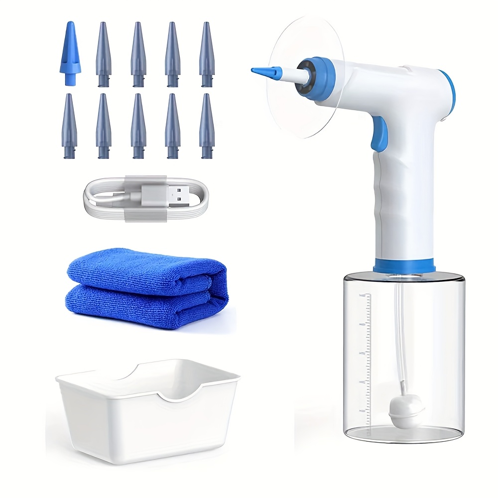 Nettoyeur d'oreilles électrique avec 4 de pression, enlèvement du cérumen à l’eau et batterie 2000mAh, 500ml…: retailer-supplied image