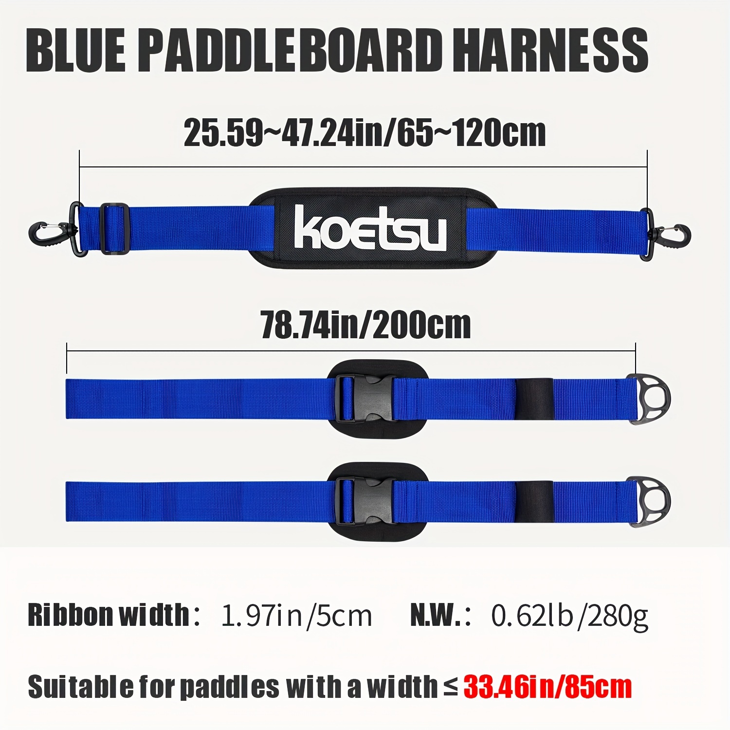 E-shop KOETSU Verstellbarer SUP-Paddleboard-Schulterriemen, erhältlich in Gelb, Blau Orange, stilvoll auffällig, bequem & langlebig, ideales