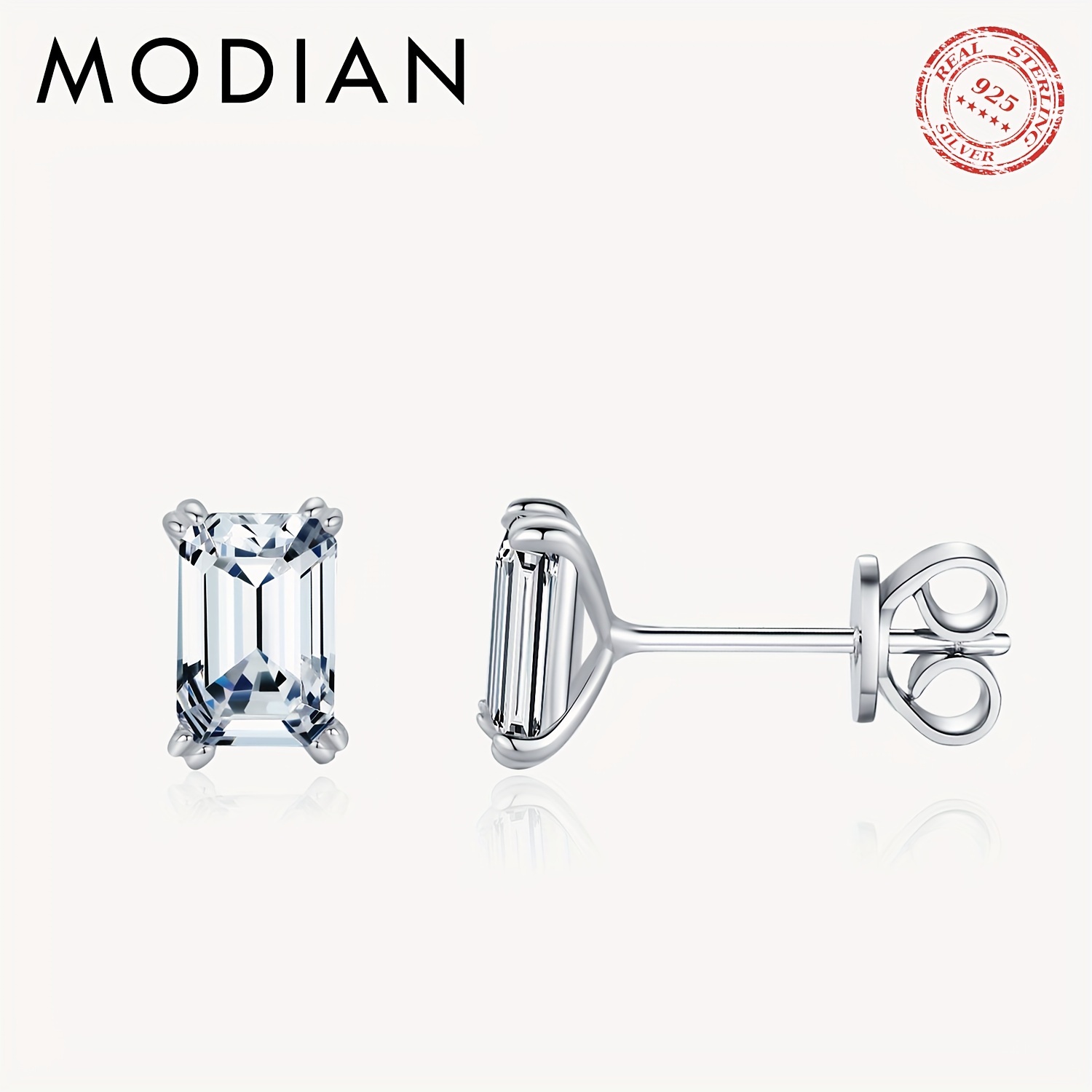 Image of 925 Sterling Silver Zirconia Stud Earrings Hypoallergenic Earrings For Women Wedding Engagement Fine Jewelry