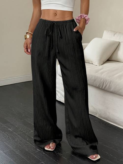 womens elegant wide leg pants non transparent trousers machine washable everyday formal pants for women office parties casual outfits year round neutral party attire nontransparent fabric versatile lightweight trousers stylish