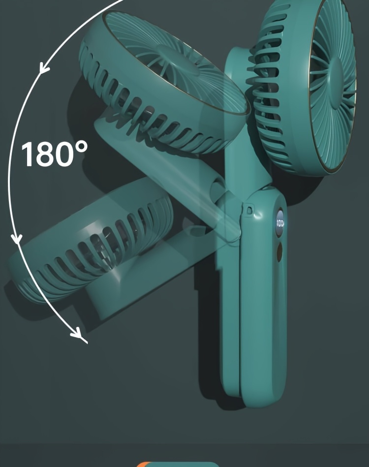 New Portable Handheld Fan Foldable Quiet Brushless Motor Long life 5 Strong Speed Wind Power Rechargeable Personal Small Fan with 2000mAh Power Bank Function