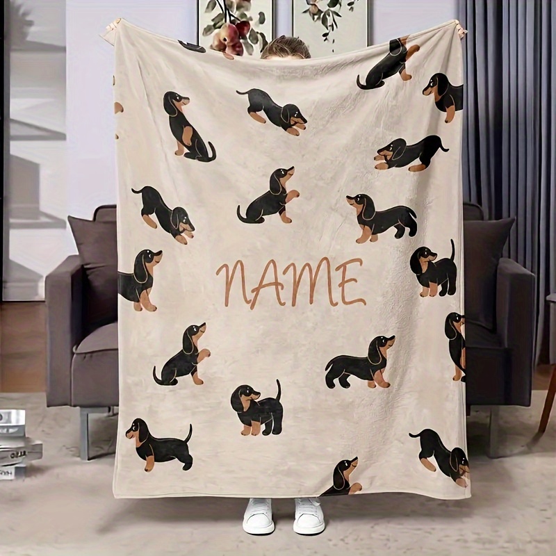 

1pc Name Flannel Fleece Blanket - Personalized For Sofa, Bed, , , , - Washable, Contemporary , Use