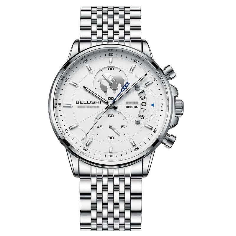 Men' Mechanical Watch, Slim Stainless Steel Strap, Luminous, Date Display, Roman Wristwatch, Without Battery