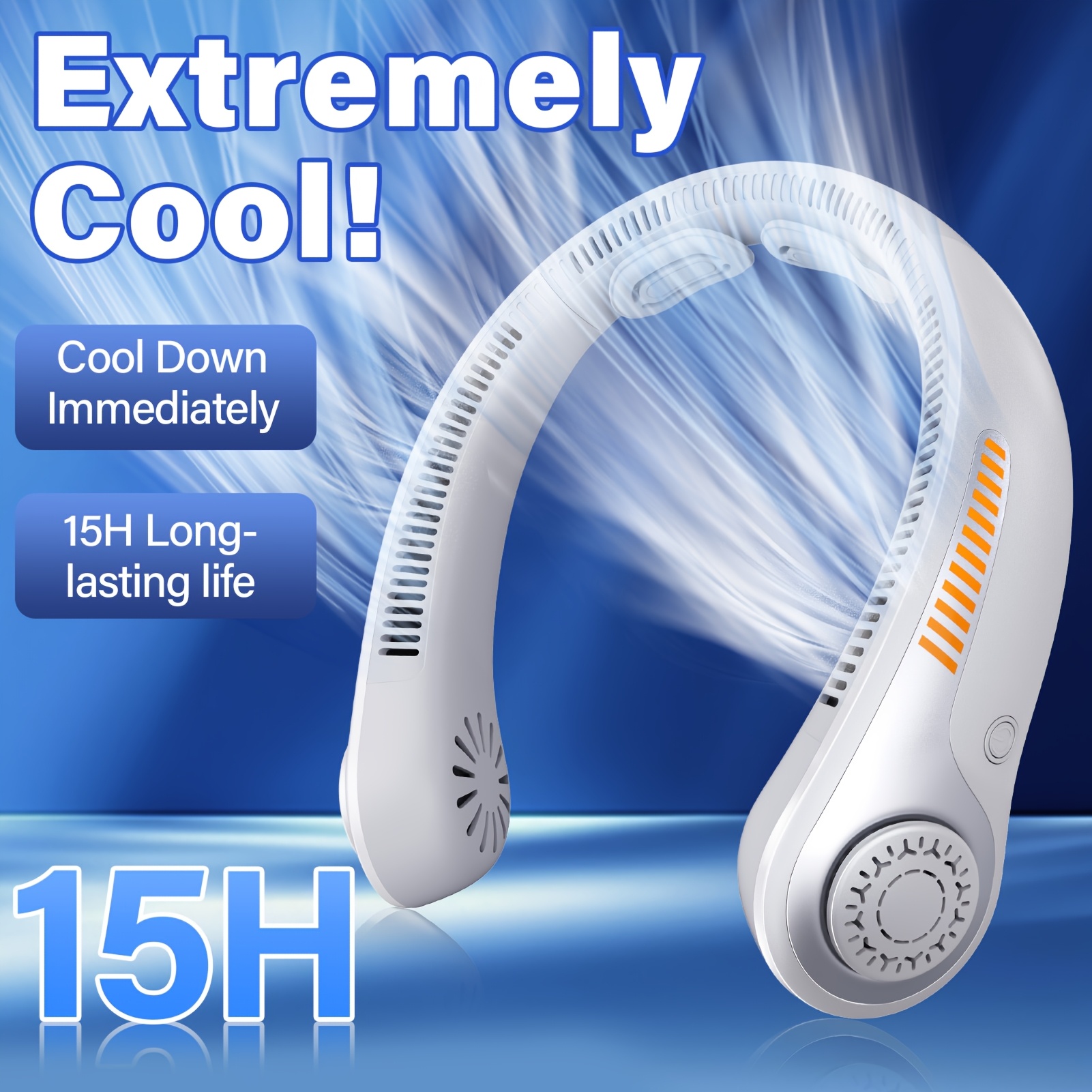Portable Neck Fan – Ultra-Light Bladeless Personal Cooling Fan with 5 Speeds, USB Rechargeable Battery, Silent Wearable Design for Office, Sports, Travel & Outdoor Activities — Zaynora Luxury Marketplace