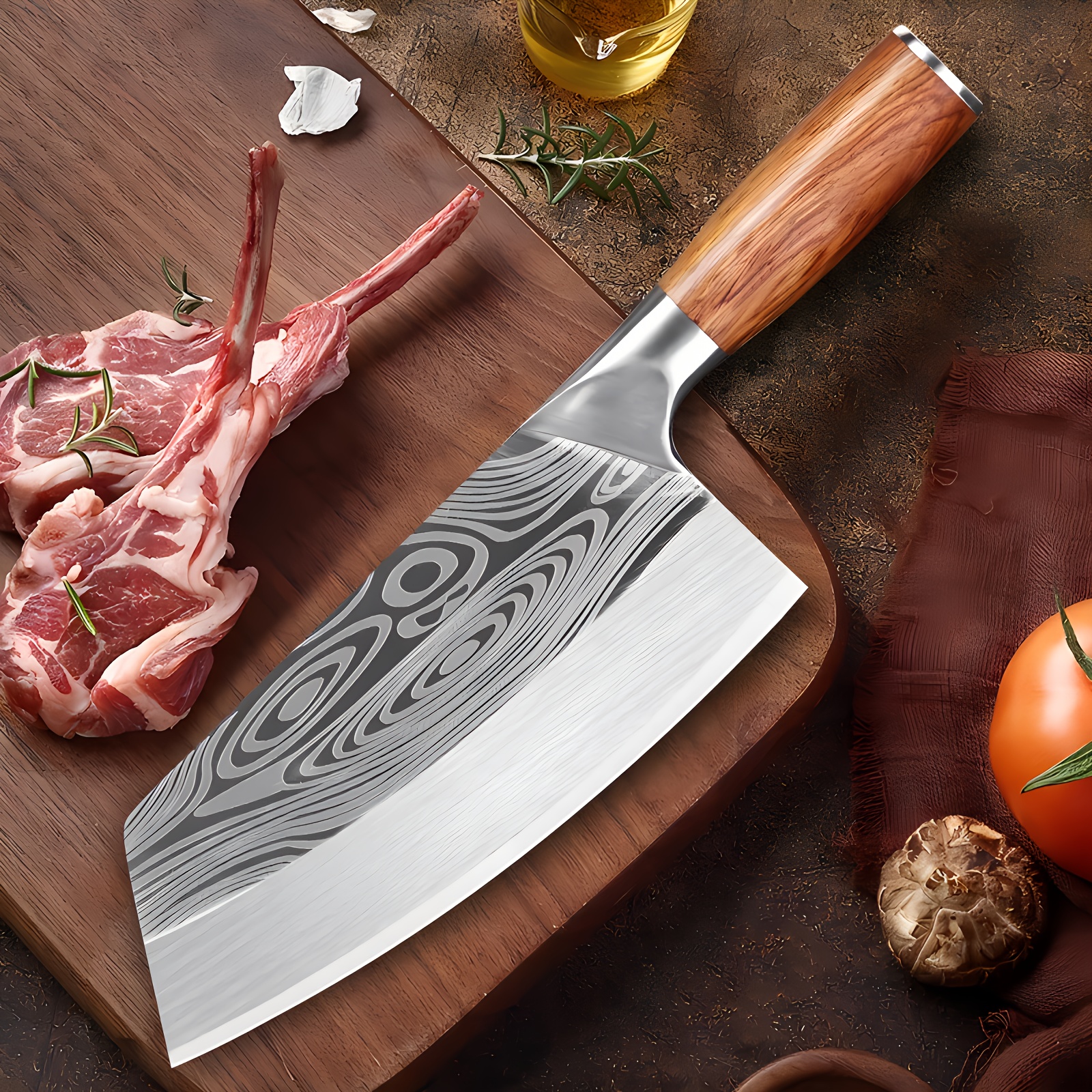 TEMU Meat Cleaver Cleaver Knife Multifunctional Portable Labor-saving Vegetable Knife Kitchen Knife Women's Knife Meat Cutter Slicing Knife Utility