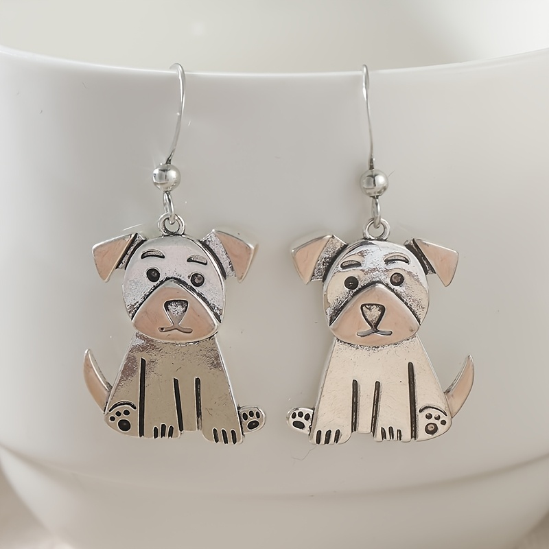 Women's Retro Cartoon Mismatched Cute Dog Earrings