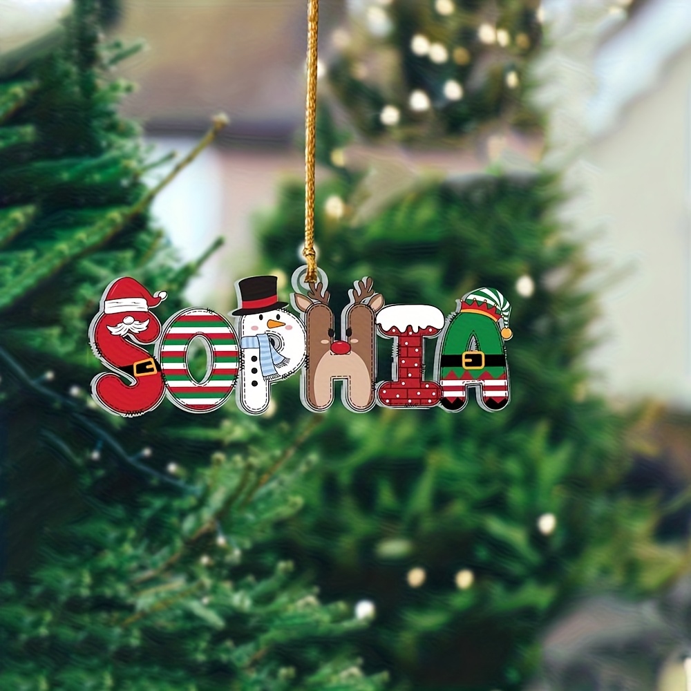 TEMU Personalized Cartoon Name Christmas Ornaments, Customizable With ", " Christmas Gifts, Newborn Decorations, Princess , For Christmas In The