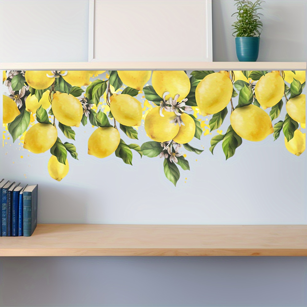 

Lemon Pattern Vinyl Wall Decal - Seamless, Removable Art Sticker For Kitchen, Bedroom, Office - Easy Peel & Stick Home Decor