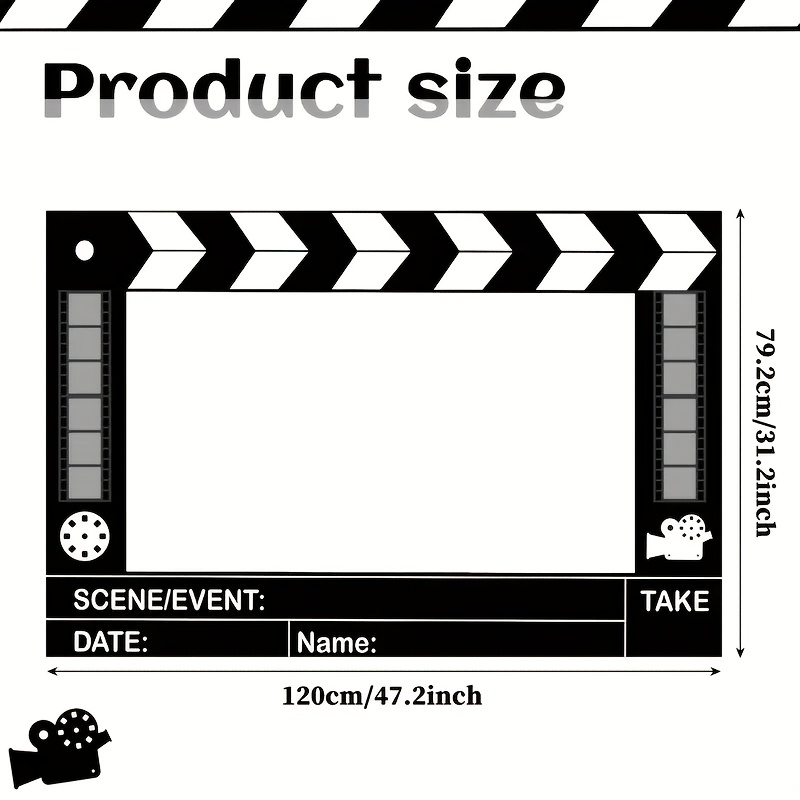 TEMU 2d Movie-themed Party Banner, Photo Banner For Movie Night, Large Photo Booth Props For Movie Night, Decorations For Movie-themed Parties,