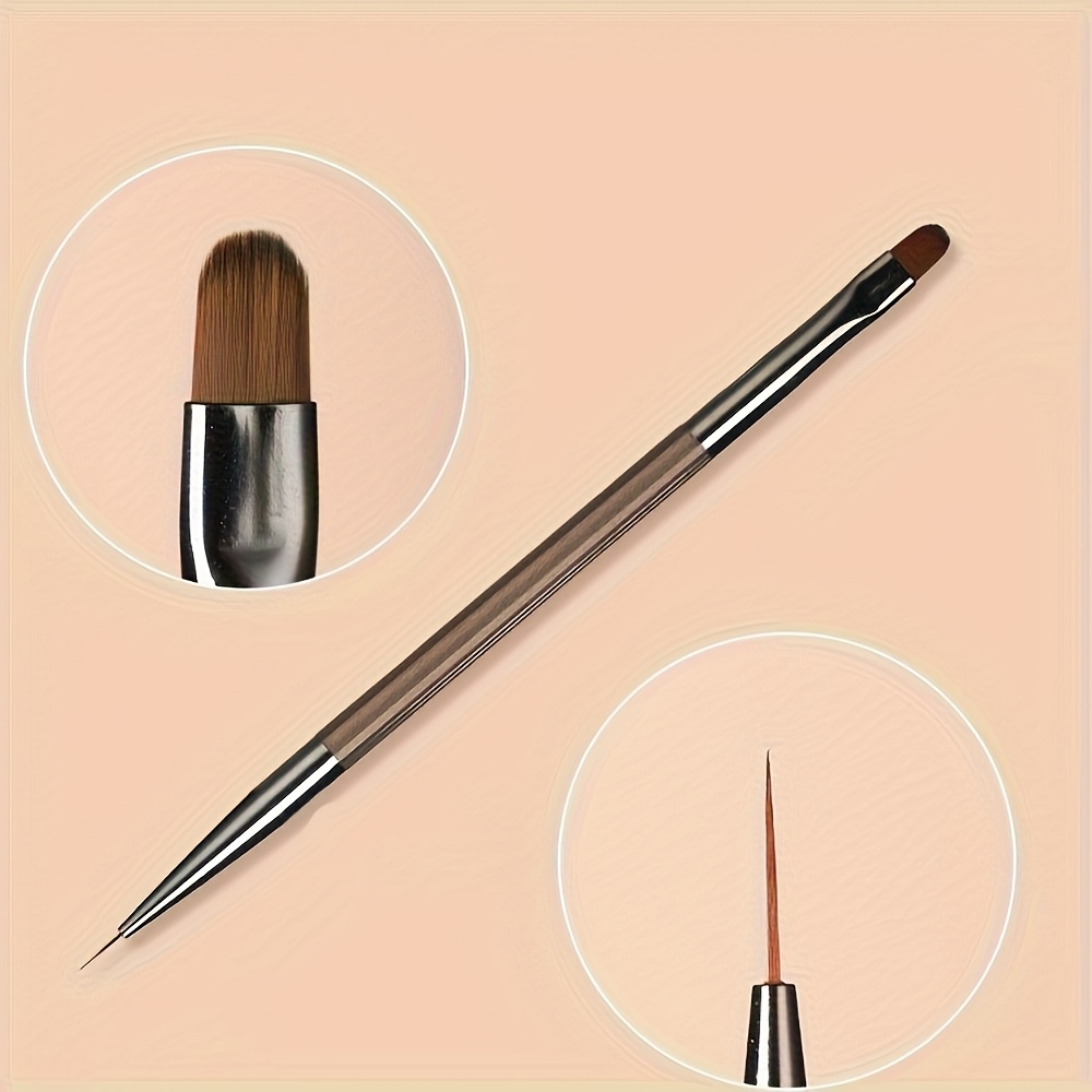 1pc Professional French Tip Dual-end Nail Art Brush - Round Head With Pointed Tip, Suitable For Diy Nail Design And Art Painting, Salon-quality Nail Accessory, Nail Art Brush With Nylon Bristles