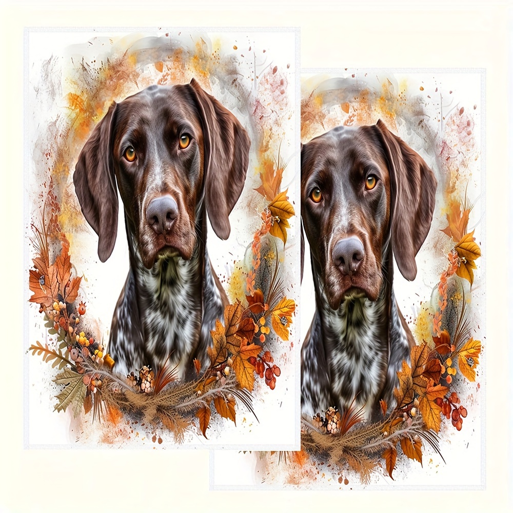 

2pcs German Shorthaired Towels - 16x24" - , - Polyester Dishcloths For Cooking, & - For Enthusiasts