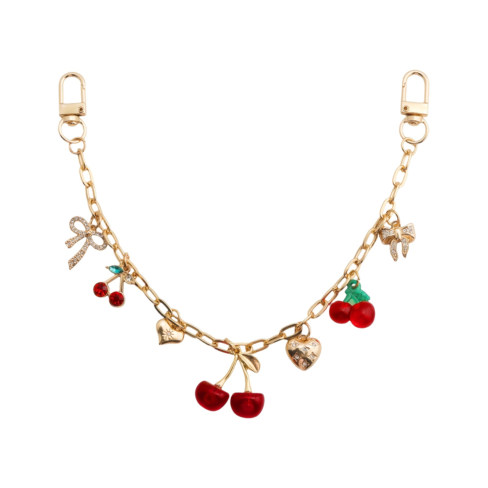 TEMU Portachiavi con , portachiavi combinato con cuore, e frutta, accessorio per borsa da donna