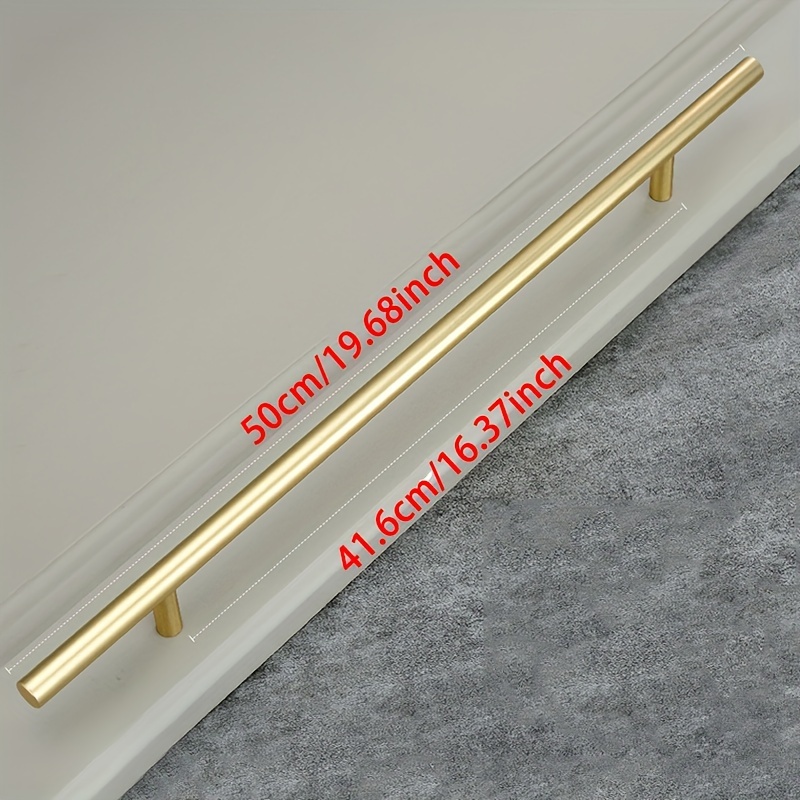 TEMU Modern & Golden Extended Wardrobe Handle - Durable Aluminum Alloy, 20/24 Length For Coat Cabinets, Shoe Storage, Bathroom Doors - Includes