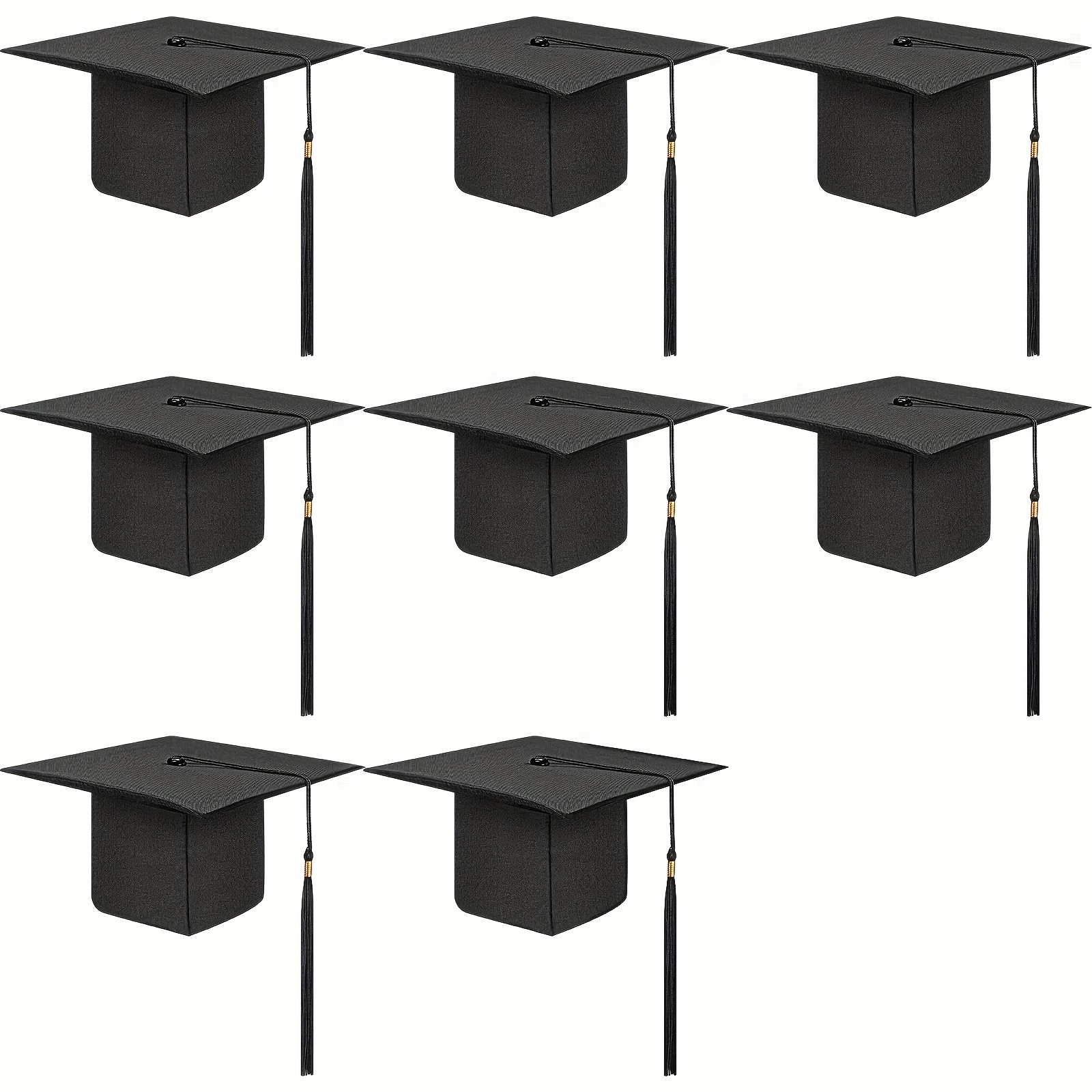 Image of 8pcs Graduation Cap Bulk, Adjustable Adult Graduation Hat With Tassel For Men Women, Fancy Dress Accessories For Photo Props