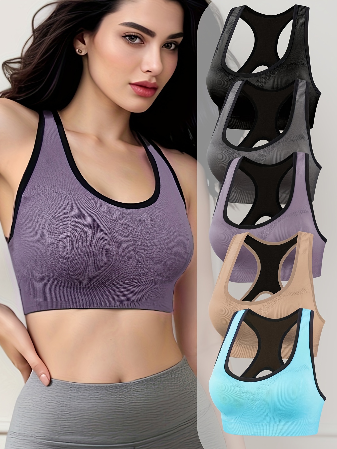 5 pack Reggiseni Sportivi Donna Imbottiture Rimovibili Temu Italy