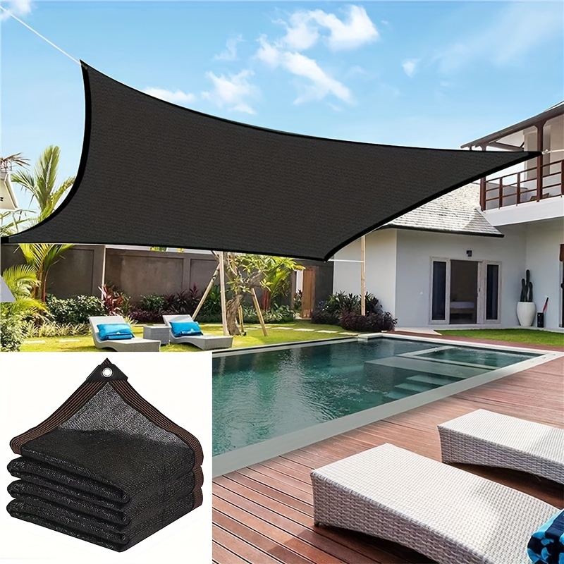 

1pc Black Shade Cloth, Uv Resistant Sunblock Mesh With Grommets, Durable Breathable Netting For Outdoor Patio, Garden Greenhouse, Pergola Cooling Cover