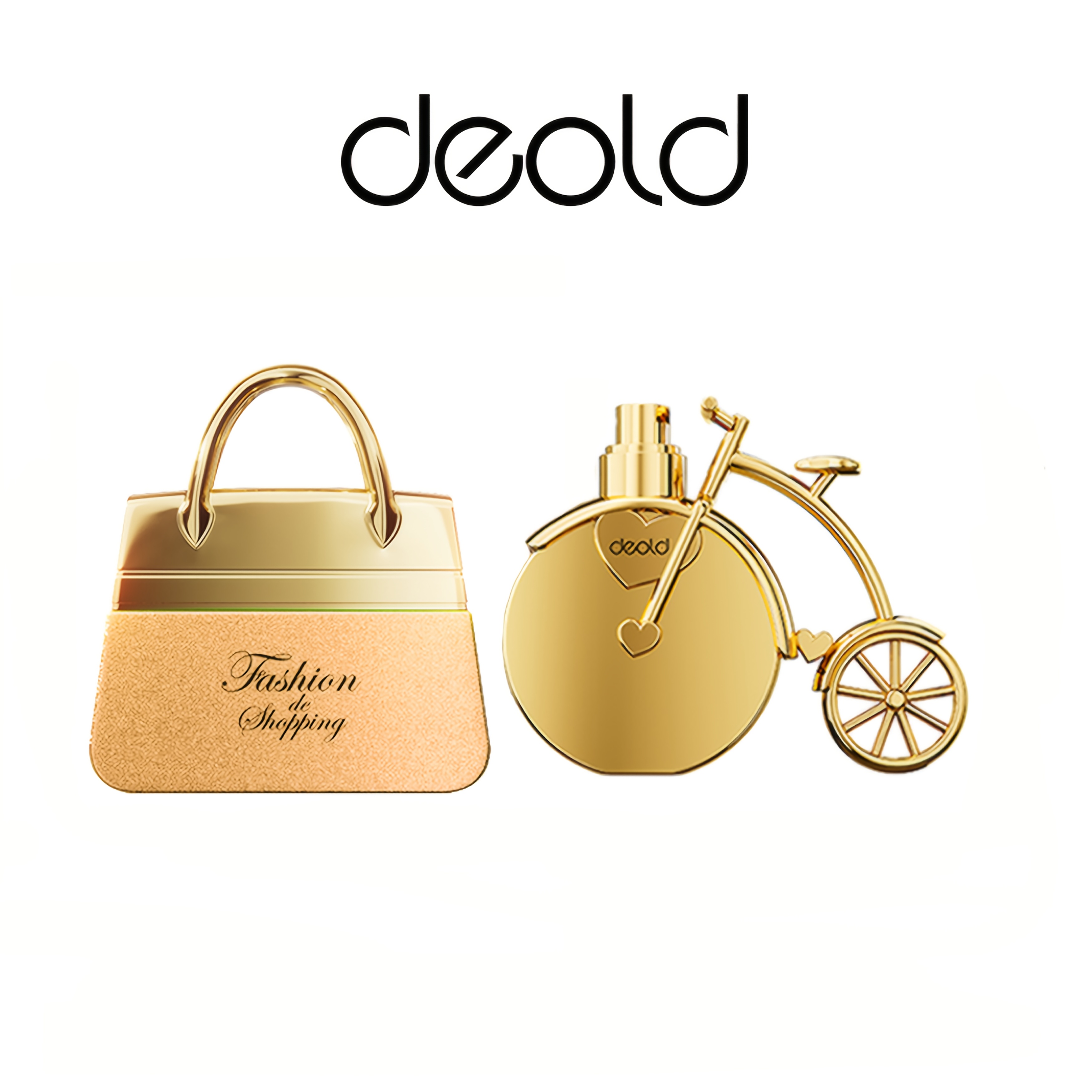 2pcs Women's Perfume Set | Golden Handbag + Bicycle Designs, . Floral-fruity (fresh) & Gourmand (warm) Scents - . On Dates/personality At Parties, A Delicate Holiday Gift.