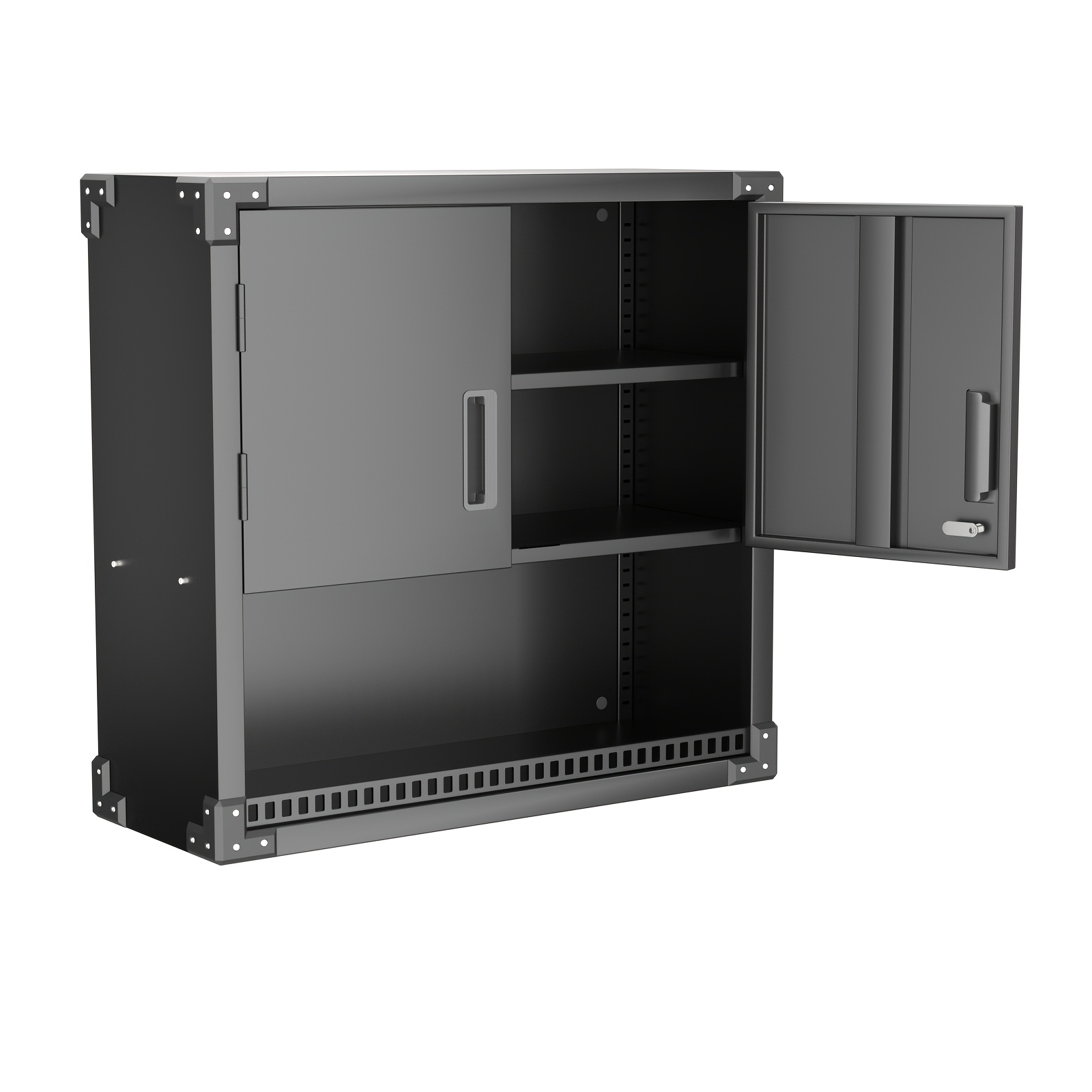Wall-mounted Tool Storage Unit Made Of Stainless Steel, Ideal For Garages, , And Kitchens, In Black Color