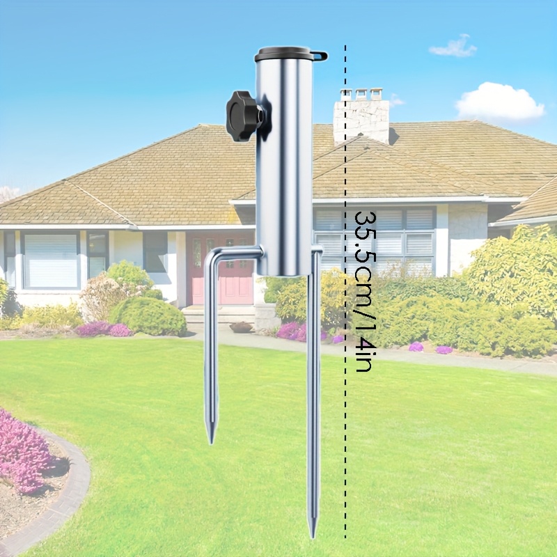 Image of Portable Beach Umbrella Sand Anchor, Adjustable Metal For Grass Beach Tent , Patio Umbrella Base For Flag/umbrella/patio Beach