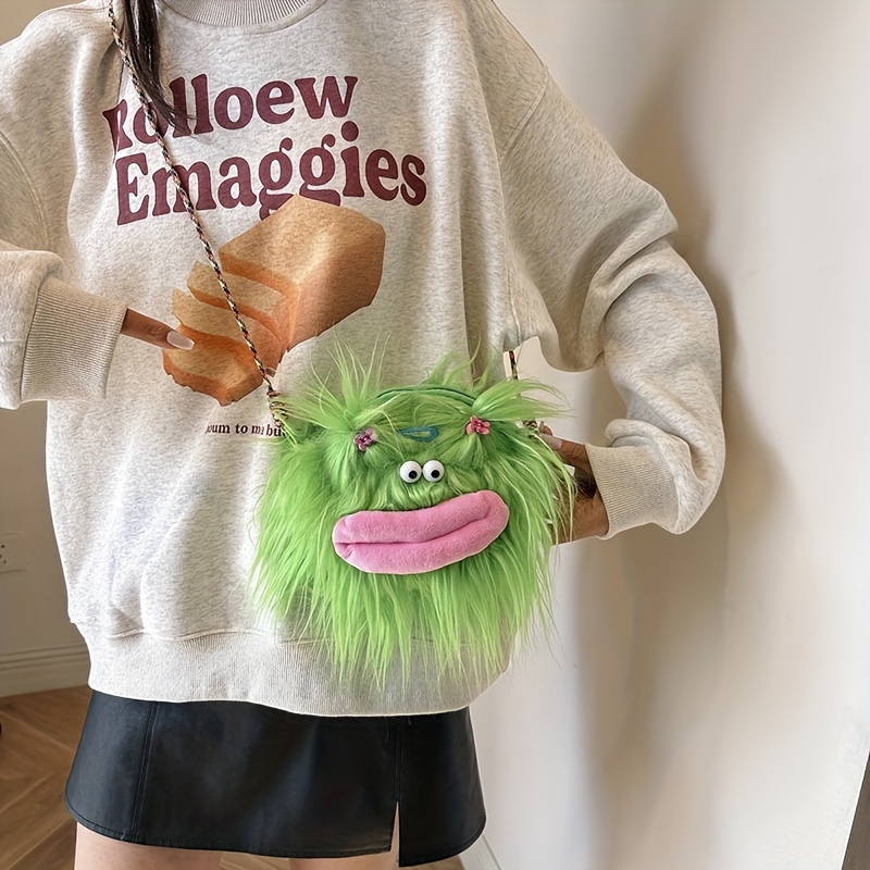 Cute And Ugly Frog Doll Messenger Bag Girl Heart Shoulder Messenger Bag  Cartoon Plush Bag