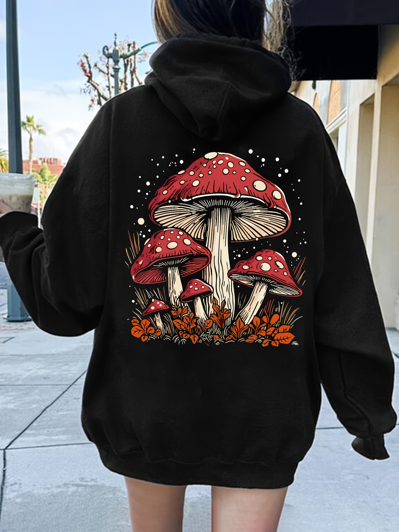 mushroom hoodie sold on Temu United States