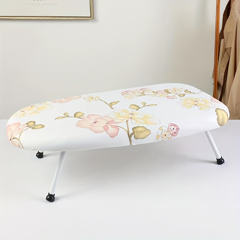 1pc compact folding ironing board portable home ironing clothes with stainless   and plastic cover space saving design details 7