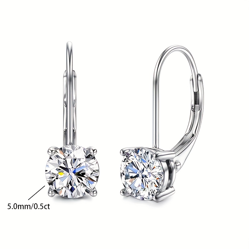 925 sterling silvery moissanite earrings 1 0 carat bright round cut laboratory planted moissanite earrings 925 silvery with 1 5g pendant moissanite leverback pendant earrings   with exquisite gift box Product details 6