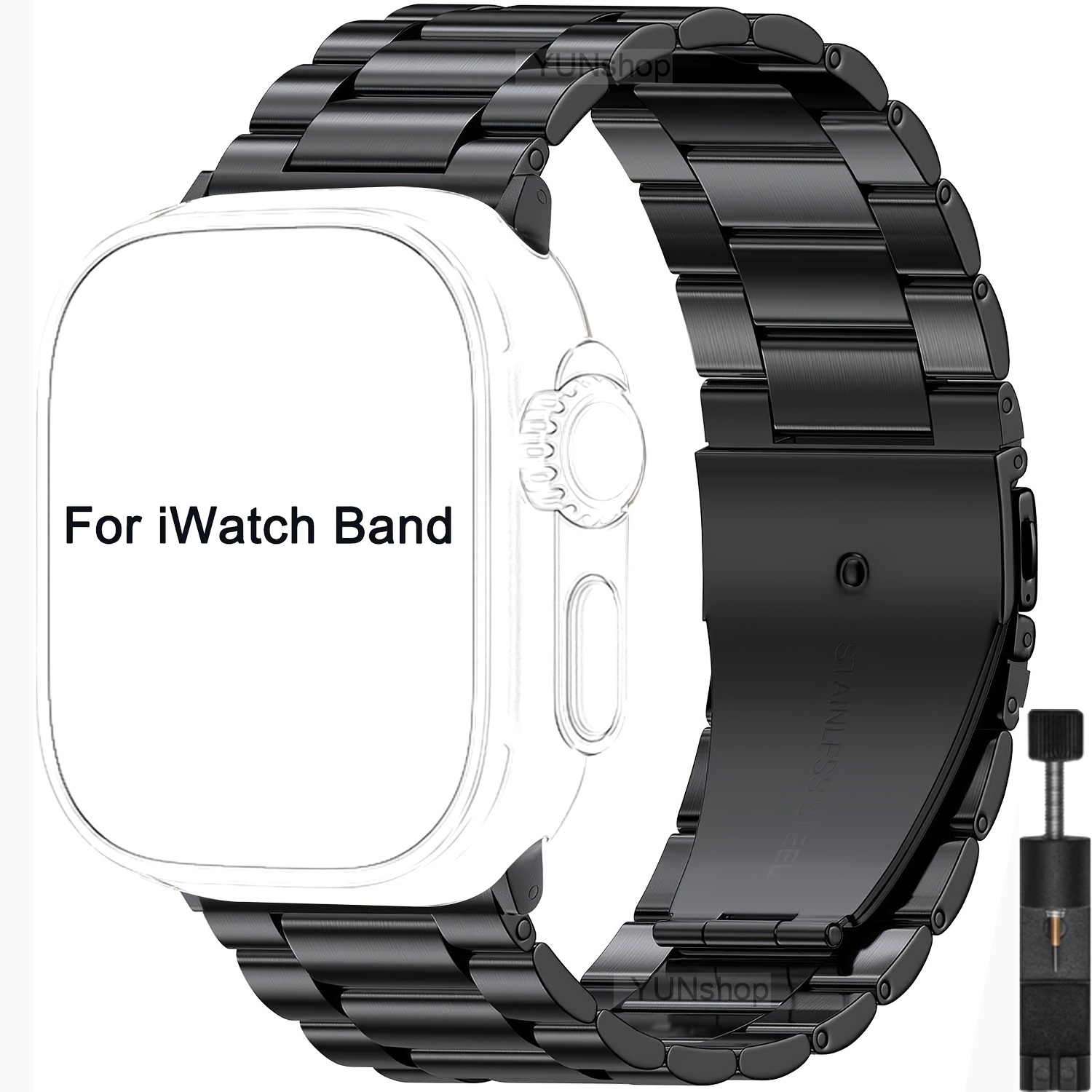 E-shop Edelstahlband, passend für Apple Watch Serie iWatch 11 10 6 SE 5 4 3 Apple Ultra 2 1, 49 mm