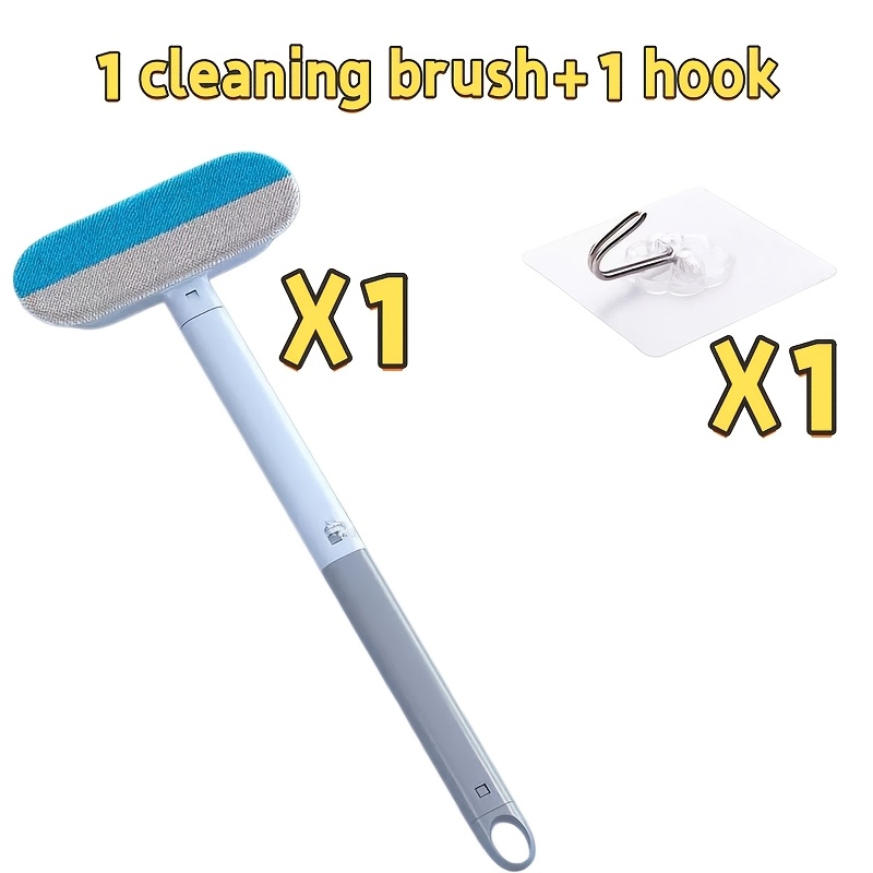 TEMU 2pcs Mixed Set, 4-in-1 Upgraded Version: 1 Cleaning Brush + 1 Hook. Washable And Reusable. Pet Hair Cleaning Brush With Glass Scraper.