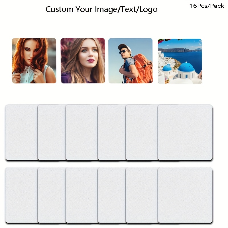 TEMU 6pcs/8pcs/15pcs/16pcs Personalized Custom Anti-scald Heat-insulating Coasters, Diy Photo/text/logo Single-sided Printing, Rubber-backed