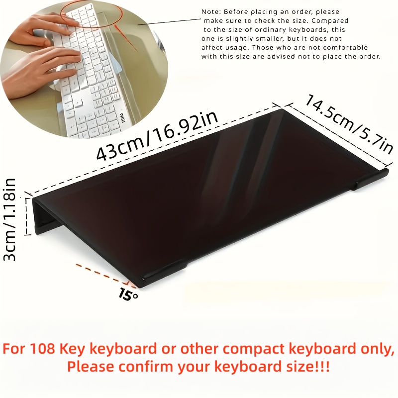 TEMU 1pc Acrylic Keyboard Stand - Compact Desktop Lifter For Keyboard And Mini Pc, Durable Plastic, Uncharged, Mixed Color, Space-saving Design For