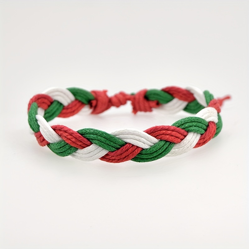 TEMU Pulsera de Tejida a Estilo Bohemio para Mujeres - Diseño de Nudos Macramé con Hilo de Cera //Verde, Accesorio Casual y Regalo para Fiestas, para
