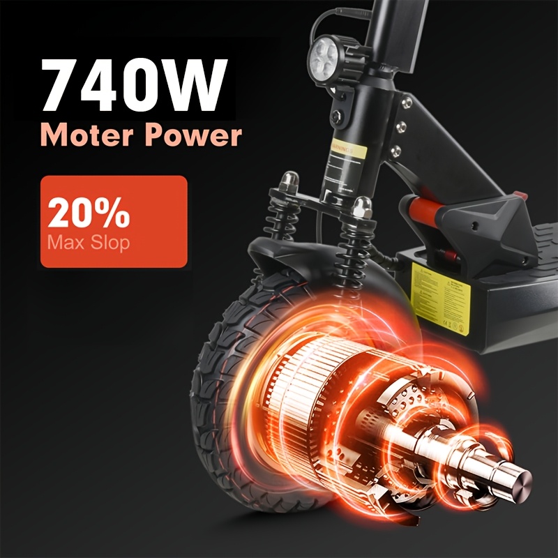 mx-14 500w/740w power, 10 off-road/tubless tire kick electric scooter, foldable   - max range 40km/60km/80km, double suspension & double disc brake, phone charging usb port, rgb ambient light, turn   light, led front light Product details 0