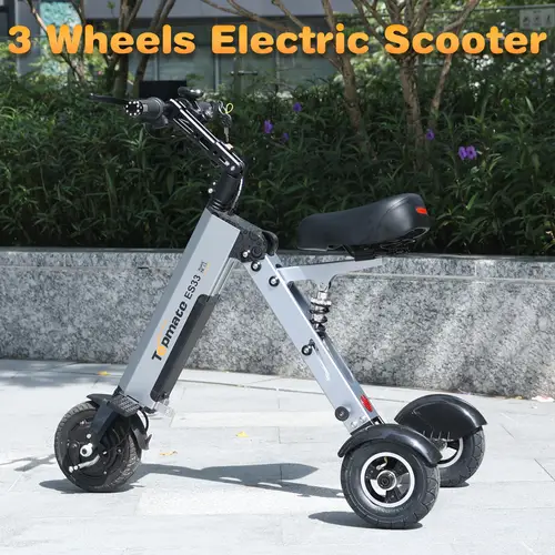 es33 electric scooter 8 inch 3 wheel foldable with removable 36v 7 8ah battery reverse function and gear button switch suitable for commuting and travel
