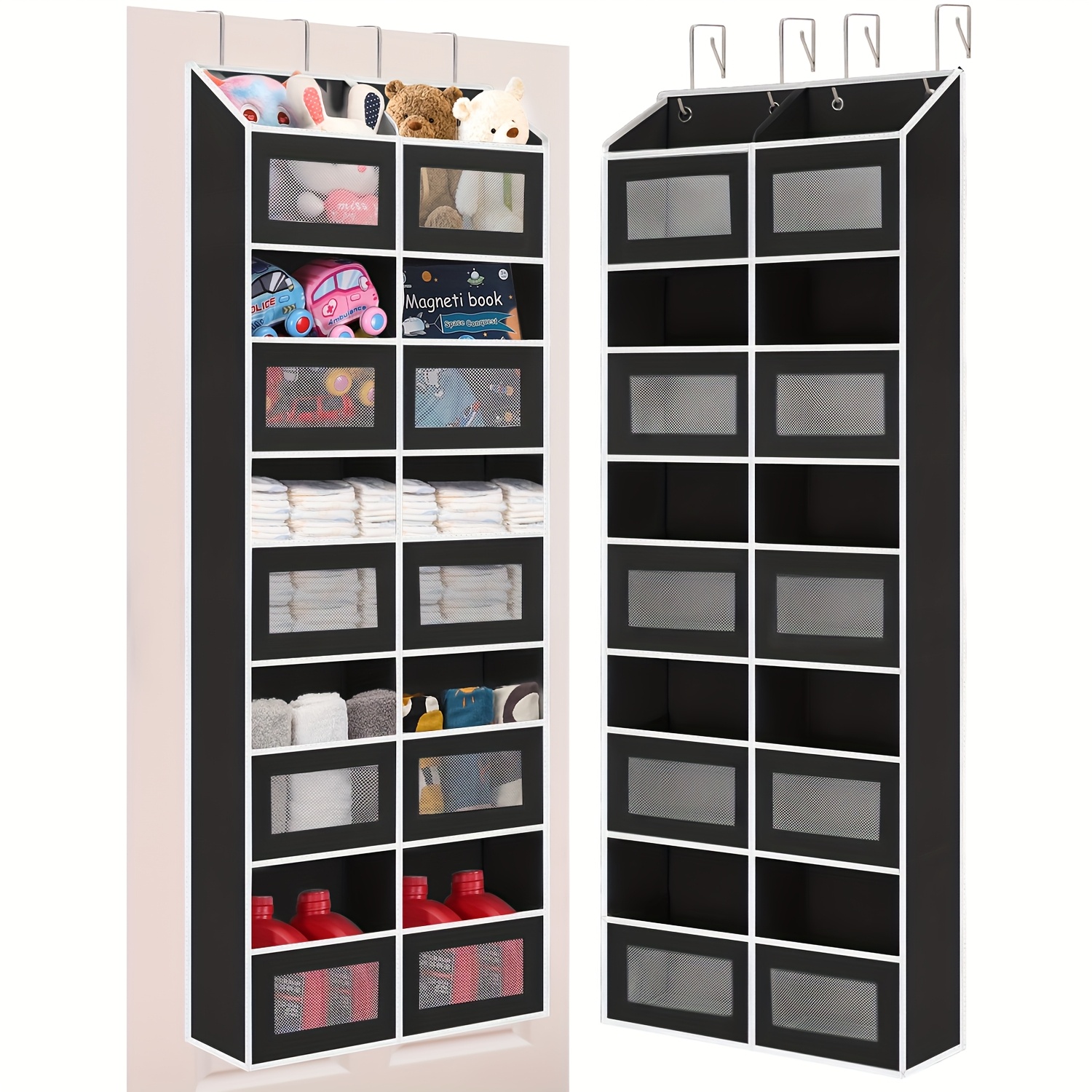 E-shop Extra großer Tür-Organizer mit 10 Fächern - Robuster 80 lbs Tragkraft, platzsparender Hänge-Schrank mit 5 Regalen