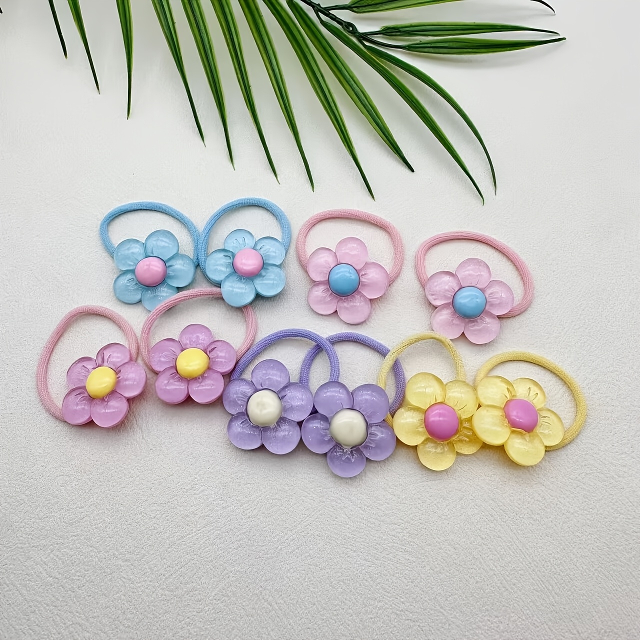 TEMU Ensemble de 10 pièces d'accessoires pour cheveux aux couleurs bonbon, élastiques à cheveux, chouchous, carte