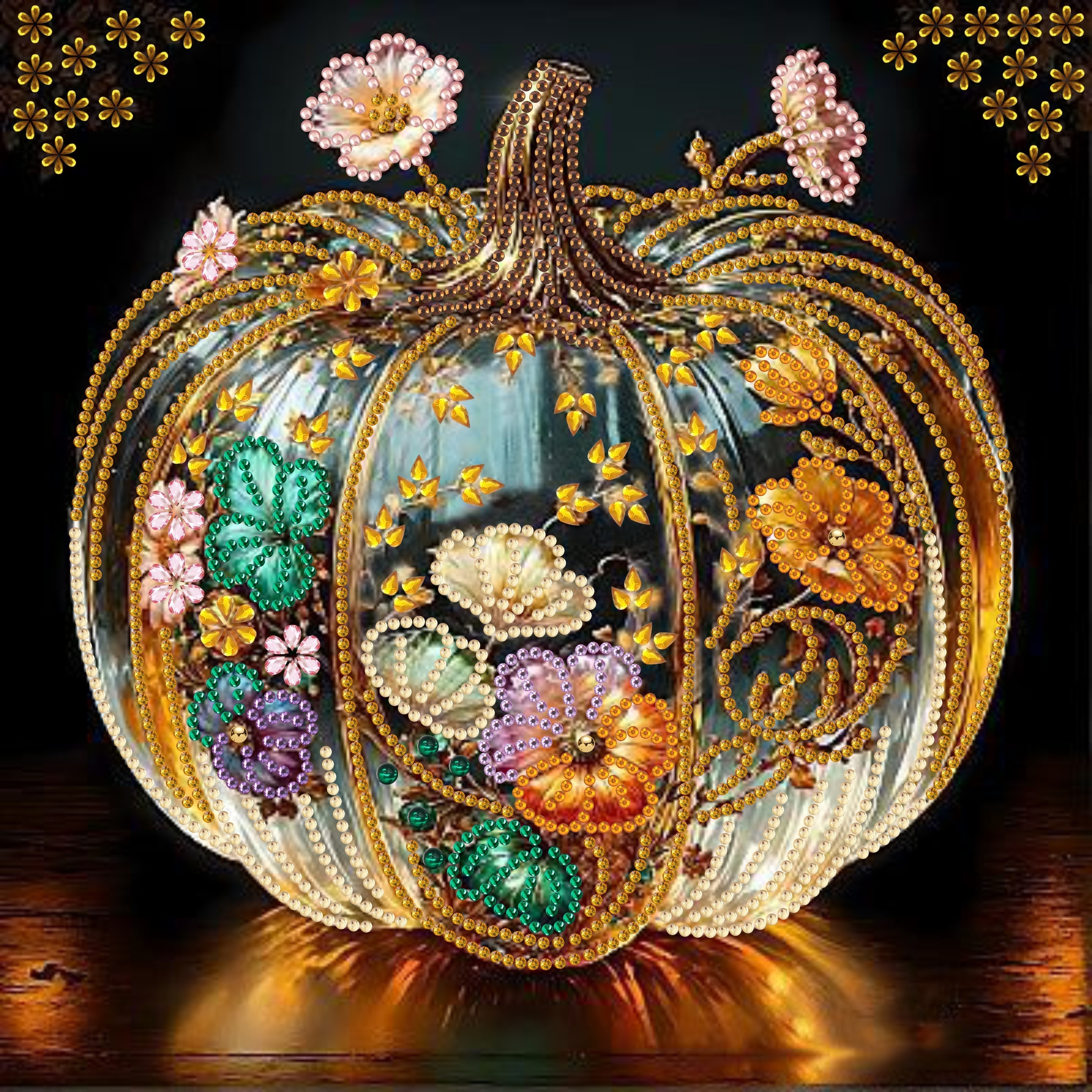 

Diy 5d Pumpkin Diamond Art Kit - Unique Crystal Inlay Craft, Perfect For Home & Garden Decor, Handmade Mosaic Gift Idea Diamond Art Pumpkins Pumpkin Diamond Painting