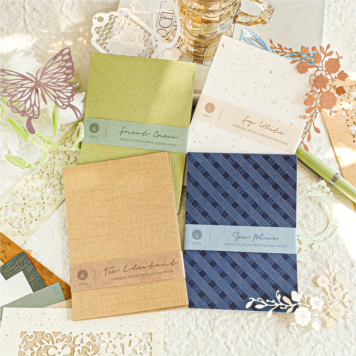

- Texture - 20 , Assorted , For Journals, Planners, And Diy Crafts