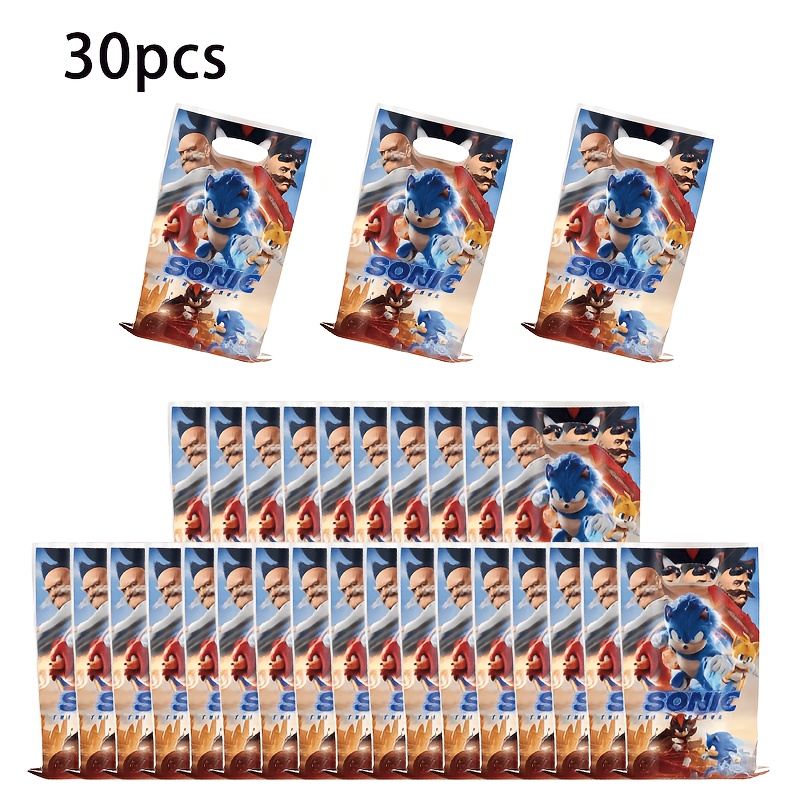 TEMU Gift For Her/him The Hedgehog Theme Party Gift Bags, 30pcs The Hedgehog Cartoon Plastic Gift Handbags, -themed Birthday Party Candy Snacks