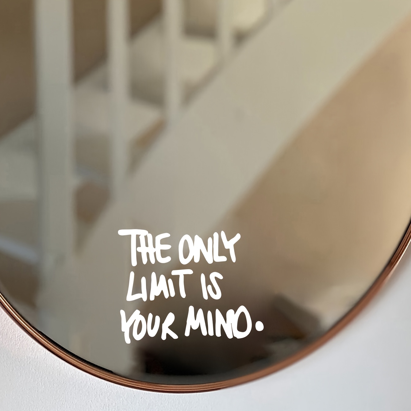 This Wall Sticker With Affirmation States That The Only Boundaries Are You Set In Your Mind. Perfect For Decorating Bathrooms, Mirrors, Doors, Windows, And Walls