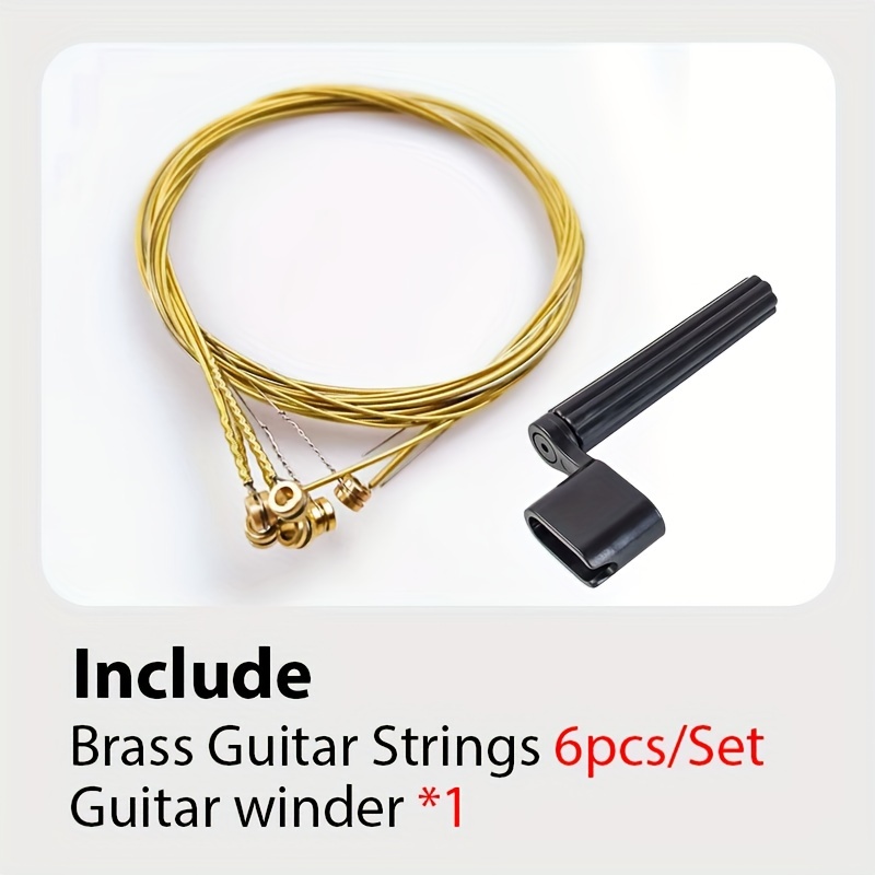 TEMU Brass Guitar Strings Set Of 6 -use Tool - , Coated Guitar Strings For