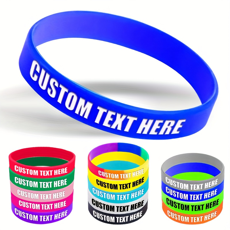 15pcs Custom Silicone Wristbands with Letter Patterns