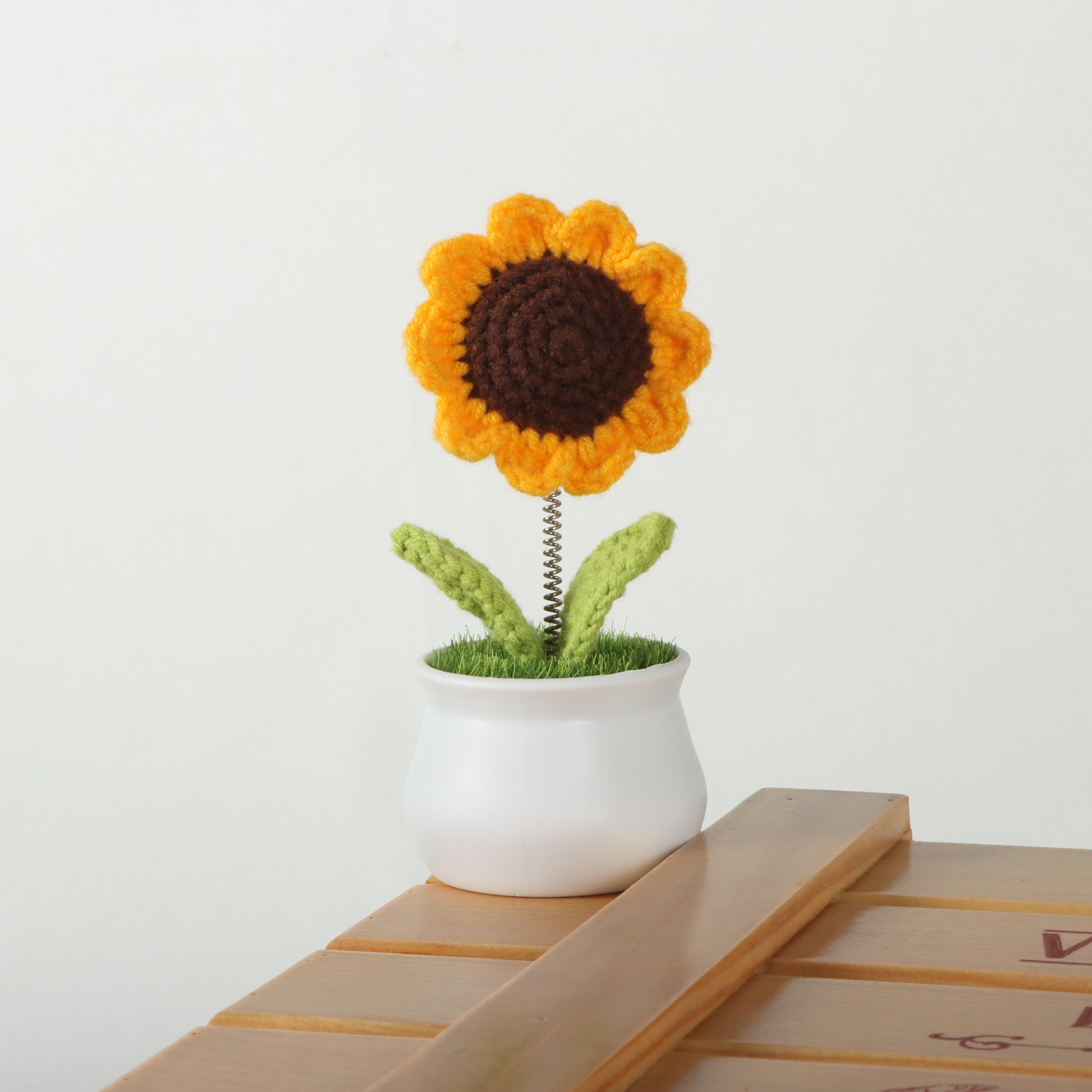 handmade crochet sunflower realistic artificial perfect gift for